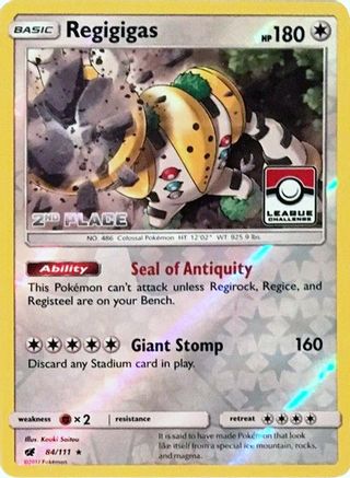 Regigigas (84/111) (League Promo 2nd Place) [Sun & Moon: Crimson Invasion] - Trinity Hobby