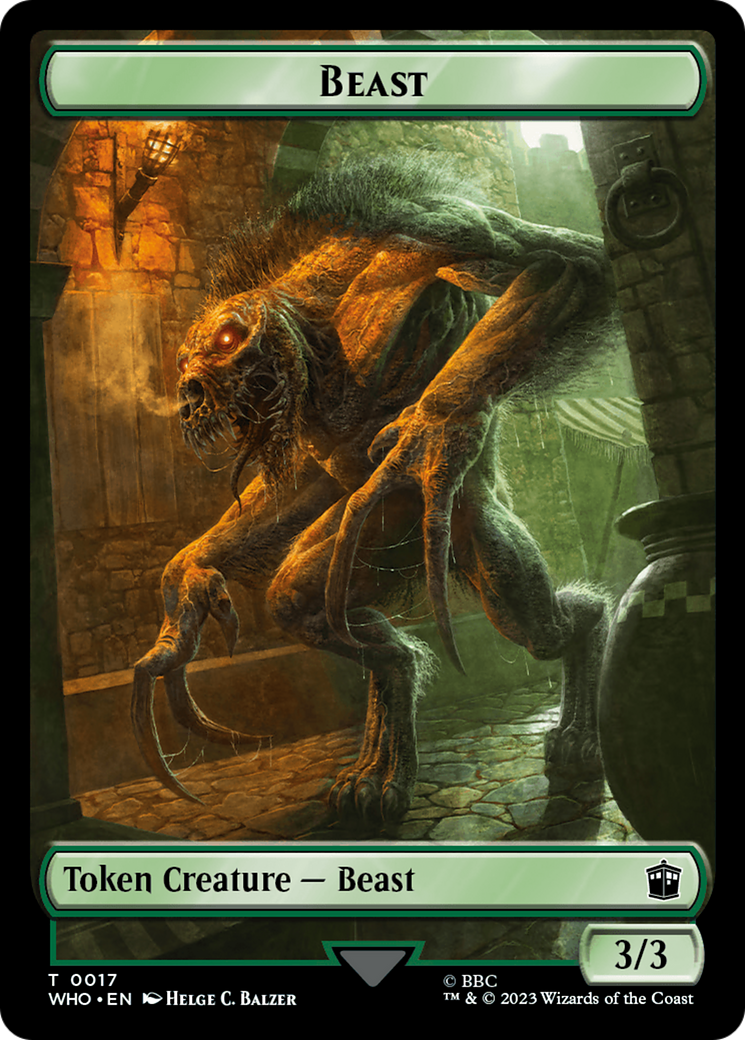 Warrior // Beast Double-Sided Token [Doctor Who Tokens] - Trinity Hobby