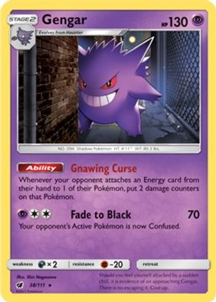 Gengar (38/111) (Prerelease Kit Exclusive) (Theme Deck Exclusive) [Sun & Moon: Crimson Invasion] - Trinity Hobby