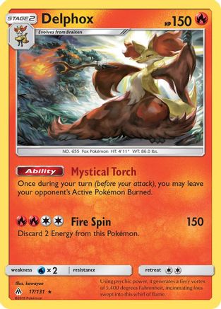 Delphox (17/131) [Sun & Moon: Forbidden Light] - Trinity Hobby
