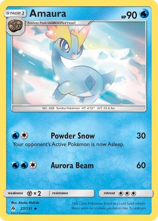 Amaura (27/131) [Sun & Moon: Forbidden Light] - Trinity Hobby
