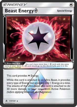 Beast Energy (117/131) (Prism Star) [Sun & Moon: Forbidden Light] - Trinity Hobby
