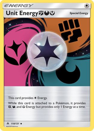 Unit Energy (118/131) (Fighting, Darkness, Fairy) [Sun & Moon: Forbidden Light] - Trinity Hobby