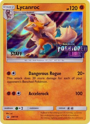 Lycanroc (SM118) (Staff Prerelease Promo) [Sun & Moon: Black Star Promos] - Trinity Hobby