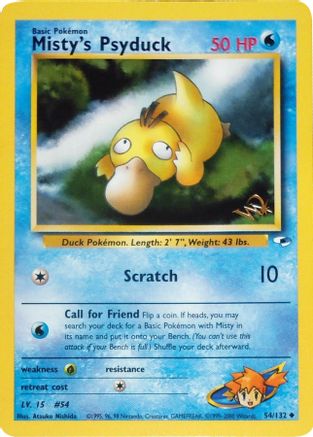 Misty's Psyduck (54/132) (W Stamped Promo) [Gym Heroes Unlimited] - Trinity Hobby
