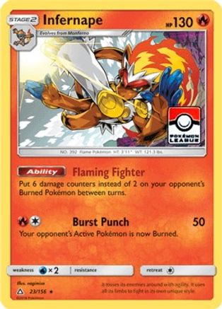 Infernape (23/156) (League Promo) [Sun & Moon: Ultra Prism] - Trinity Hobby