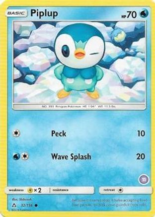 Piplup (32/156) (Deck Exclusive #11) [Sun & Moon: Trainer Kit - Alolan Sandslash] - Trinity Hobby