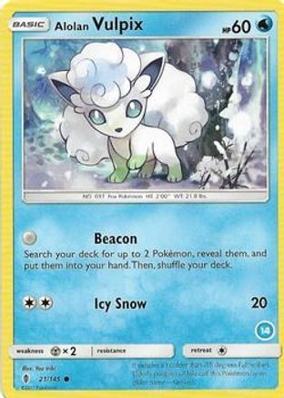 Alolan Vulpix (21/145) (Deck Exclusive #14) [Sun & Moon: Trainer Kit - Alolan Ninetales] - Trinity Hobby