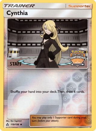 Cynthia (119/156) (Staff Regional Championship Promo) [Sun & Moon: Ultra Prism] - Trinity Hobby