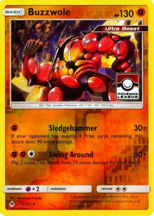 Buzzwole (77/131) (League Promo) [Sun & Moon: Forbidden Light] - Trinity Hobby