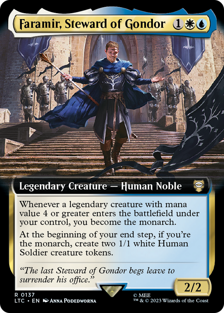 Faramir, Steward of Gondor (LTC-137) - [Tales of Middle-earth Commander]: (Extended Art) Foil - Trinity Hobby