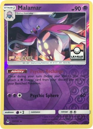 Malamar (51/131) (League Promo 1st Place) [Sun & Moon: Forbidden Light] - Trinity Hobby