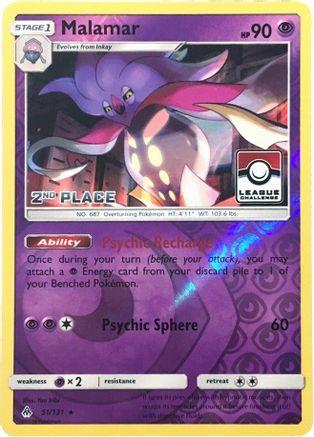 Malamar (51/131) (League Promo 2nd Place) [Sun & Moon: Forbidden Light] - Trinity Hobby