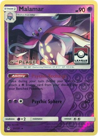 Malamar (51/131) (League Promo 4th Place) [Sun & Moon: Forbidden Light] - Trinity Hobby