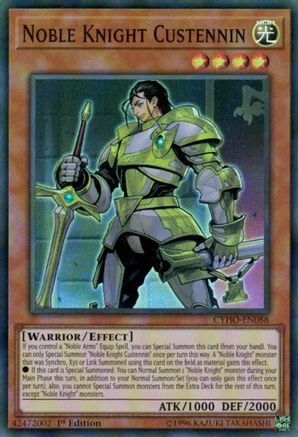 Noble Knight Custennin [CYHO-EN088] Super Rare - Trinity Hobby