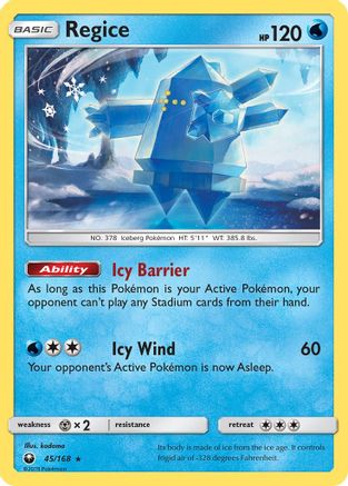 Regice (45/168) [Sun & Moon: Celestial Storm] - Trinity Hobby