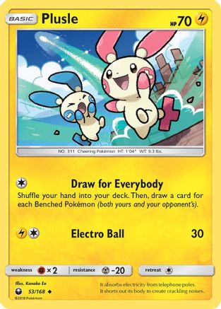 Plusle (53/168) [Sun & Moon: Celestial Storm] - Trinity Hobby