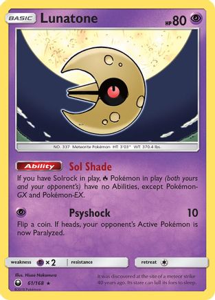 Lunatone (61/168) [Sun & Moon: Celestial Storm] - Trinity Hobby
