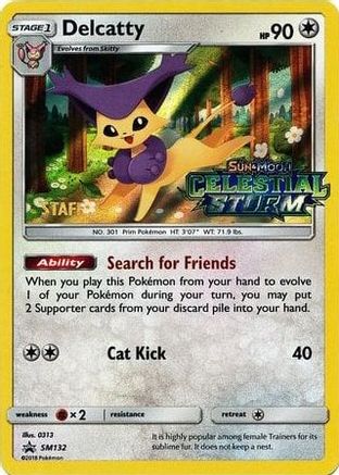 Delcatty (SM132) (Staff Prerelease Promo) [Sun & Moon: Black Star Promos] - Trinity Hobby
