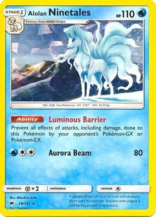 Alolan Ninetales (28/147) (Cracked Ice Holo) (Theme Deck Exclusive) [Sun & Moon: Burning Shadows] - Trinity Hobby