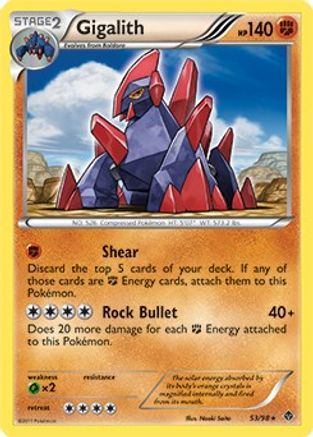 Gigalith (53/98) (Cracked Ice Holo) (Blister Exclusive) [Black & White: Emerging Powers] - Trinity Hobby