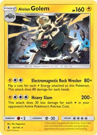 Alolan Golem (42/145) (Cosmos Holo) (Blister Exclusive) [Sun & Moon: Guardians Rising] - Trinity Hobby