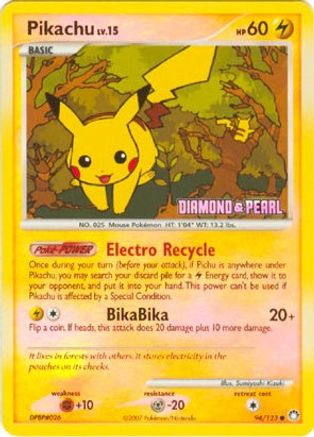 Pikachu (94/123) [Burger King Promos: 2008 Collection] - Trinity Hobby