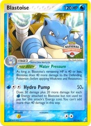 Blastoise (14/100) (National Championship Promo) [EX: Crystal Guardians] - Trinity Hobby