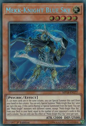 Mekk-Knight Blue Sky [MP18-EN177] Secret Rare - Trinity Hobby
