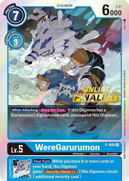 WereGarurumon [P-008] (Online Regional - Finalist) [Promotional Cards] - Trinity Hobby