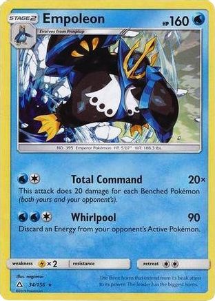 Empoleon (34/156) (Cracked Ice Holo) (Theme Deck Exclusive) [Sun & Moon: Ultra Prism] - Trinity Hobby