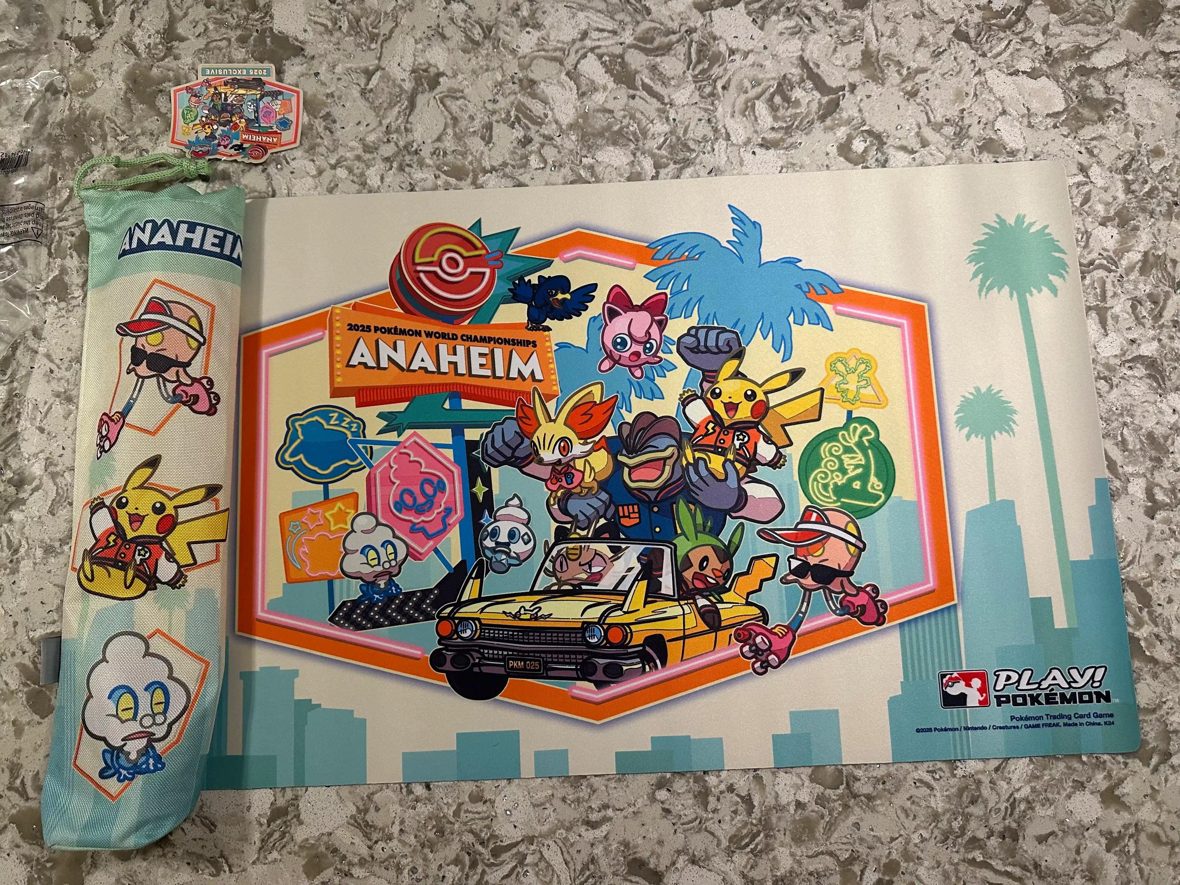 Pokemon World Championship 2025 Anaheim Car Scene Pikachu Playmat & Bag Sealed