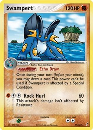 Swampert (27/100) (Theme Deck Exclusive) [EX: Crystal Guardians] - Trinity Hobby