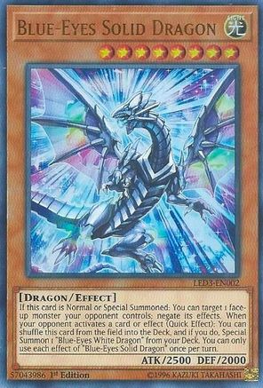 Blue-Eyes Solid Dragon [LED3-EN002] Ultra Rare - Trinity Hobby