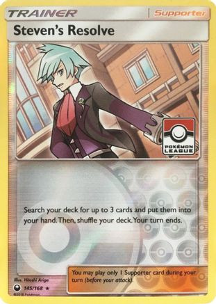 Steven's Resolve (145/168) (League Promo) [Sun & Moon: Celestial Storm] - Trinity Hobby