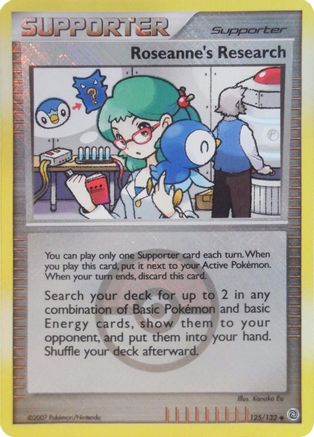 Roseanne's Research (125/132) (League Promos) [Diamond & Pearl: Secret Wonders] - Trinity Hobby