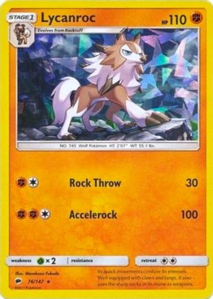 Lycanroc (76/147) (Theme Deck Exclusive) [Sun & Moon: Burning Shadows] - Trinity Hobby