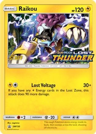 Raikou (SM150) (Staff Prerelease Promo) [Sun & Moon: Black Star Promos] - Trinity Hobby