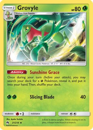Grovyle (21/214) [Sun & Moon: Lost Thunder] - Trinity Hobby