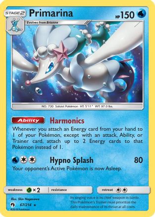 Primarina (67/214) [Sun & Moon: Lost Thunder] - Trinity Hobby