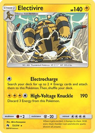 Electivire (72/214) [Sun & Moon: Lost Thunder] - Trinity Hobby
