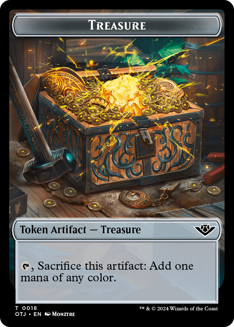 Dragon Elemental // Treasure Double-Sided Token [Outlaws of Thunder Junction Commander Tokens] - Trinity Hobby