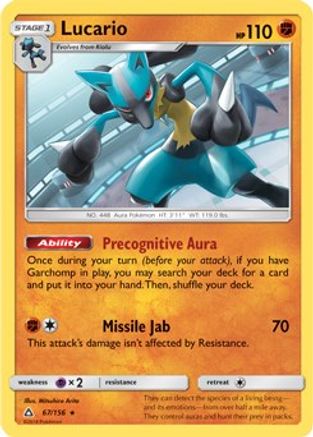 Lucario (67/156) (Theme Deck Exclusive) [Sun & Moon: Ultra Prism] - Trinity Hobby
