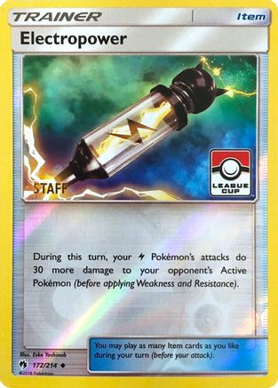 Electropower (172/214) (League Promo Staff) [Sun & Moon: Lost Thunder] - Trinity Hobby