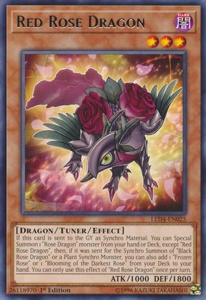 Red Rose Dragon [LED4-EN025] Rare - Trinity Hobby