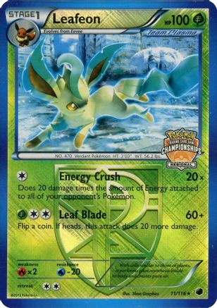 Leafeon (Regional Championship Promo) - (011/116) Reverse Holofoil [League & Championship Cards]