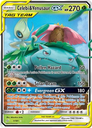 Celebi & Venusaur GX (1/181) [Sun & Moon: Team Up] - Trinity Hobby