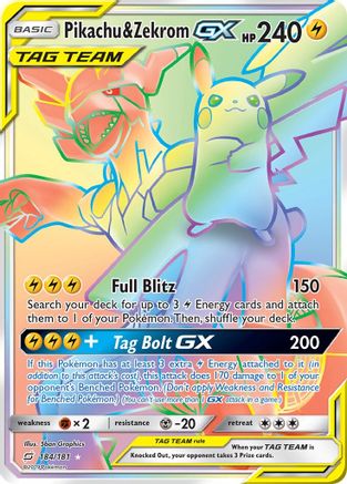 Pikachu & Zekrom GX (184/181) [Sun & Moon: Team Up] - Trinity Hobby