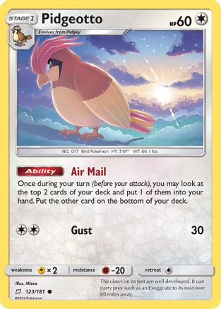 Pidgeotto (123/181) [Sun & Moon: Team Up] - Trinity Hobby