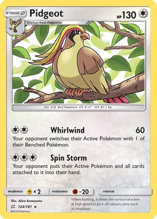 Pidgeot (124/181) [Sun & Moon: Team Up] - Trinity Hobby